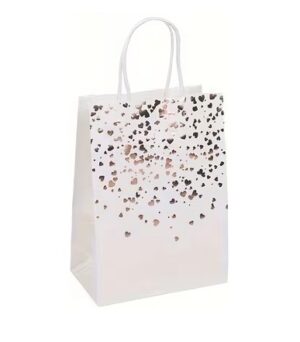 Goodiebag Wit met gouden hartjes