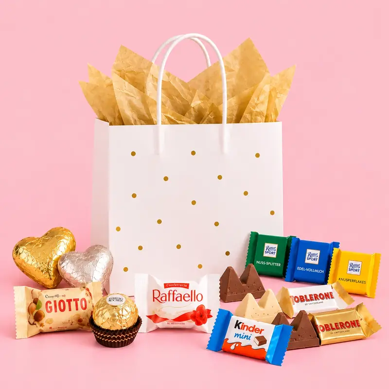 Goodiebag met snoep en chocolade voor bruiloft, babyshower of bedankje